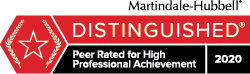 Martindale-Hubble - Distinguished - Peer Rated for High Professional Achievement